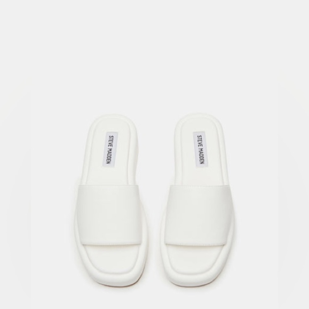 Steve Madden White Platform Square Toe Flat Wedge… - image 5